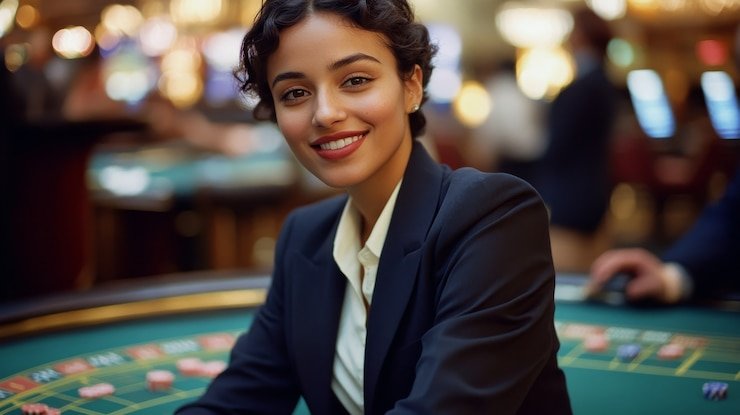 Caribbean Stud Poker live dealer table on imbahslot platform